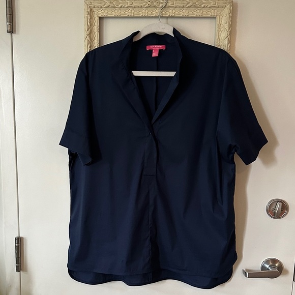 ISSAC MIZRAHI | Cotton Blue Women's Top - Picture 2 of 12